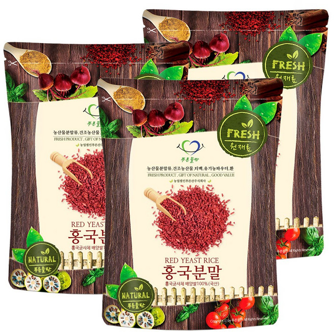 푸른들판 국산 홍국 쌀 가루 분말 100%, 3개, 100g