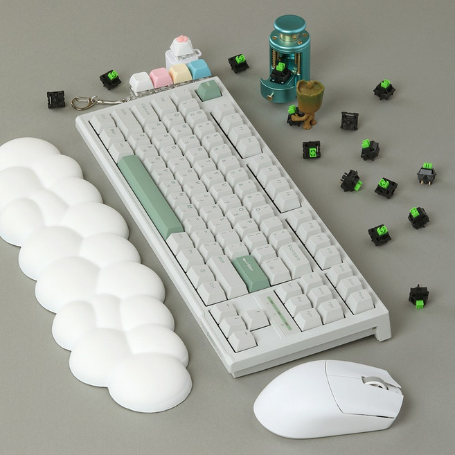 SPM PL87C PBT 유선 몽돌 텐키리스 87키 게이밍 기계식 키보드 - 라이트그레이, 독자규격 스위치, PL87C몽돌