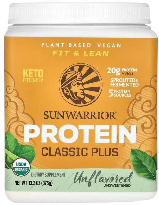 Sunwarrior 클래식 플러스 단백질 식물성 무맛 375g(13.2oz) Sunwarrior (선워리어), 1개, 375g - 쿠팡