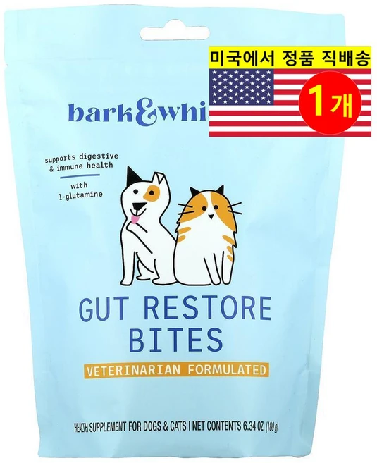 Dr. Mercola 강아지 고양이용 면역 건강 관리 장 소화 복원 바이트 보충제 180g 1개 - 쿠팡