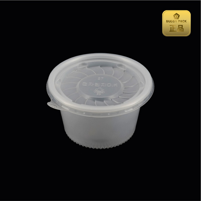 버디팩 90파이 PP 원형 용기 160ml 반투명 (소스/국/반찬/포장 전자렌지 사용 가능 일회용), 1개