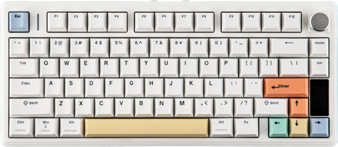 EPOMAKER TH80 V2 PRO 에포메이커 스크린 노브 무선 기계식 키보드 75배열, 화이트, 저소음 씨솔트축 V2, 제조사축