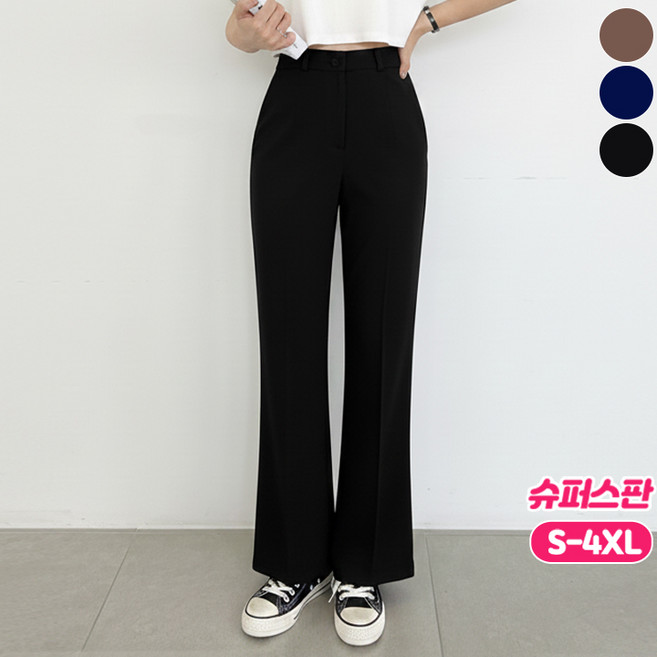 여리진 여성용 대박 스판 숏기장/롱기장 세미 부츠컷 슬랙스 팬츠 바지 빅사이즈까지