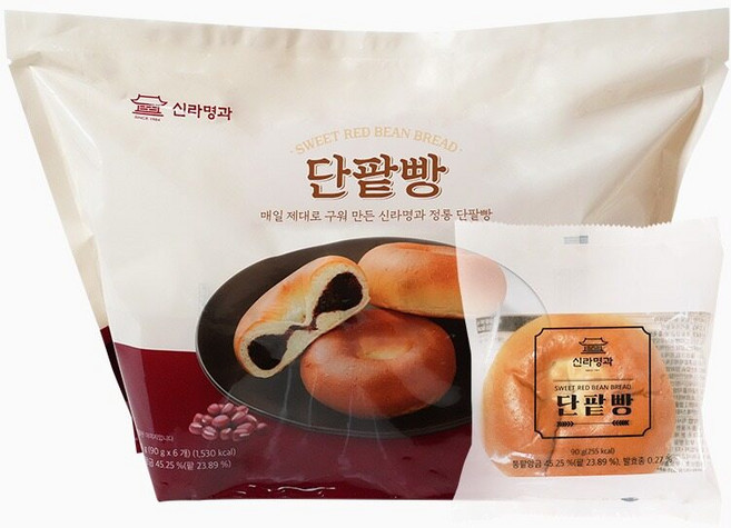 [신라명과] 단팥빵 90g 6개입, 6개