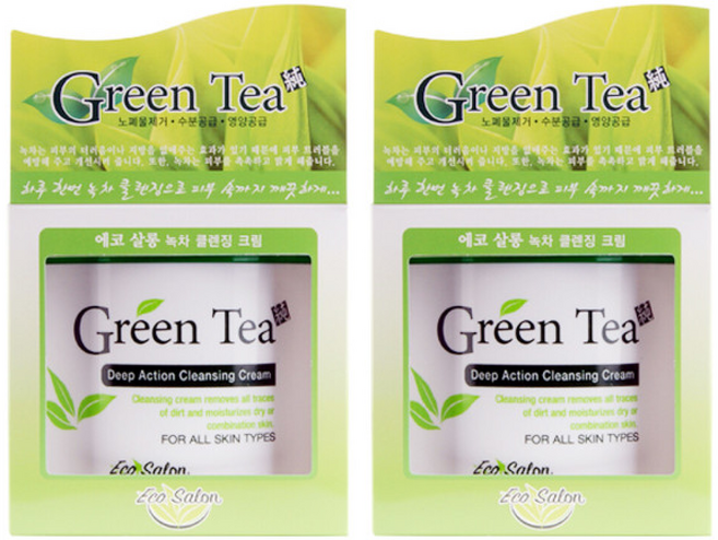 에코살롱 녹차 클렌징 크림 크린싱 대용량 450ml 2개