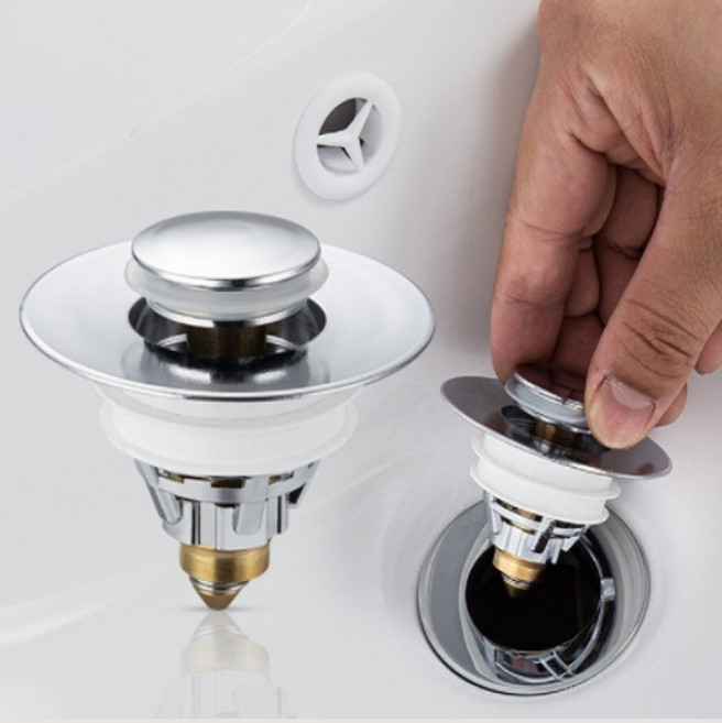 쉬운교체 황동 세면대 팝업 트랩 높이 30mm, 1개