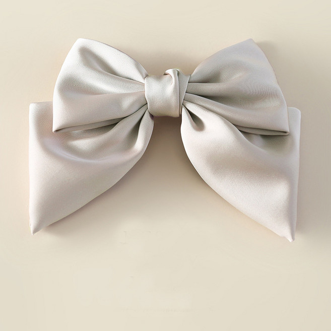 하이유니 심플 공단 왕리본 자동핀 헤어핀