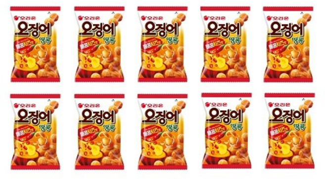 정성들여 제대로 구운 40년 전통의 맛 오징어땅콩 매콤치즈맛 202g 10개, 5개