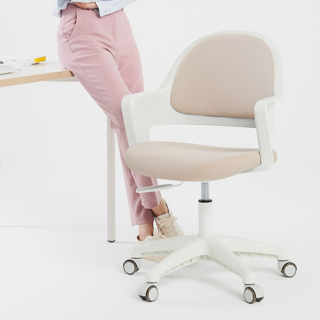 국산 유어사이즈 가성비 좋은 스터디 체어 학생의자 책상의자 컴퓨터의자 공부의자 트위지 패브릭타입, 밀키베이지(패브릭)