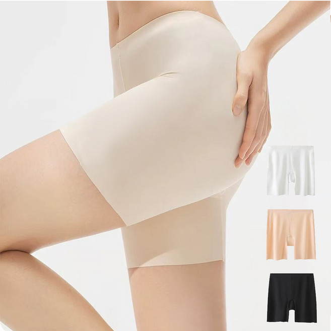 POPSONIC 여성용 5부 심리스 스판 사각 드로즈 속바지 3장