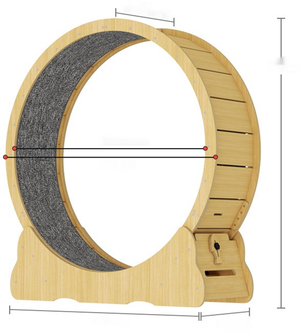 FFY 런캣 캣휠 롤러 실내사용 고양이 운동훈련 헬스 캣휠 다양한 크기, 브라운, 1개