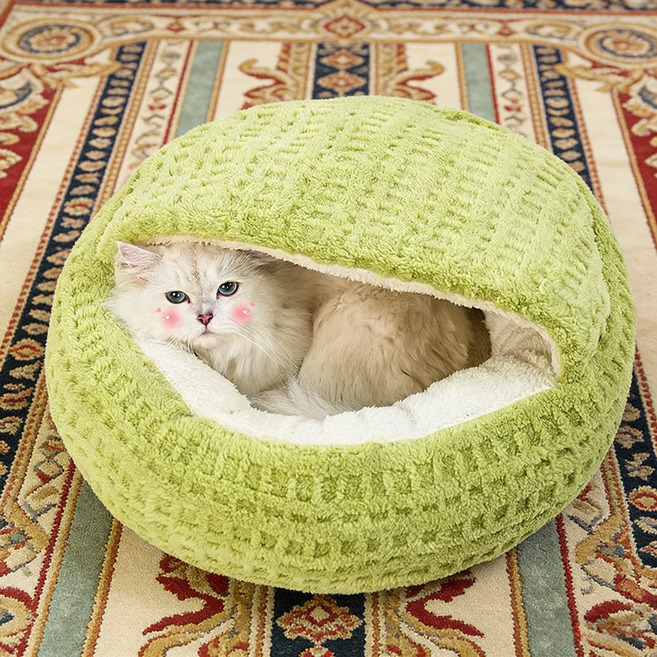 케리빙 고양이 겨울 숨숨집, 1개, 그린