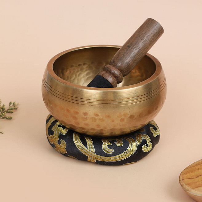황동 싱잉볼 4size 힐링 명상종 티벳 좌종 씽잉볼 스틱쿠션세트, 금색좌종 11cm, 1개
