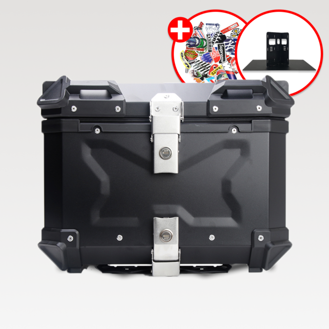 TANK SOLID 알류미늄 탑박스 55L 풀블랙, 블랙