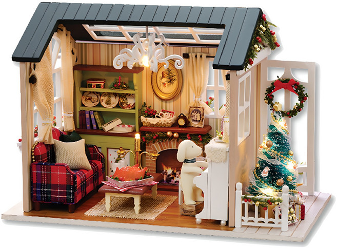 꼬미딜 홀리데이 타임 준중형 미니어처하우스 DIY 키트 + 제작도구, 혼합색상, 1개