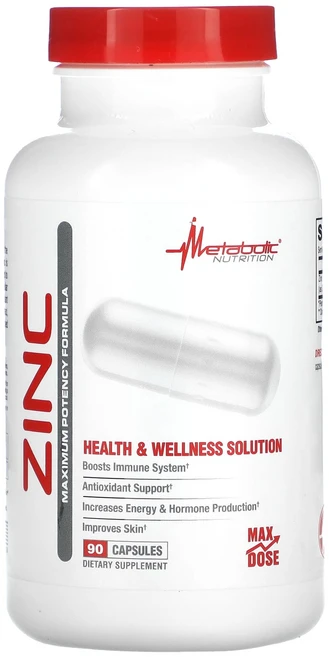 메타볼릭 뉴트리션 아연 90 캡슐, Metabolic Nutrition 아연, 75mg,, 5개, 90정 - 쿠팡