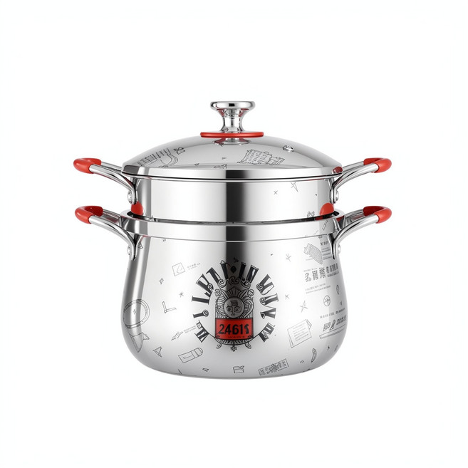 HYPXL 316複合鋼湯鍋 3.5L, 7L帶蒸格, 1個, 24cm