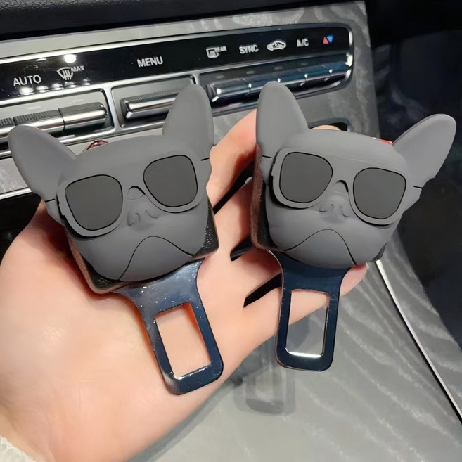 툴마담 선글라스 불독 페이크 안전벨트클립, 블랙, 2개