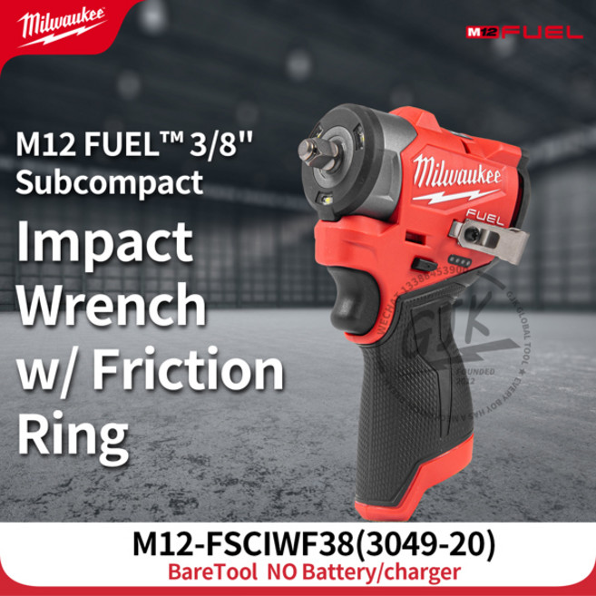 밀워키 M12 FSCIWF38 M12 FUEL 38인치 서브콤팩트 임팩트 렌치 마찰 링 포함 3049-20 본체만, [01] 옵션1