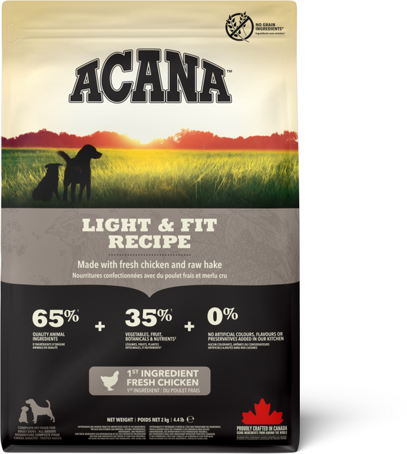 아카나 어덭트 강아지 라이트 앤 피트 건식사료, 닭, 2kg, 1개