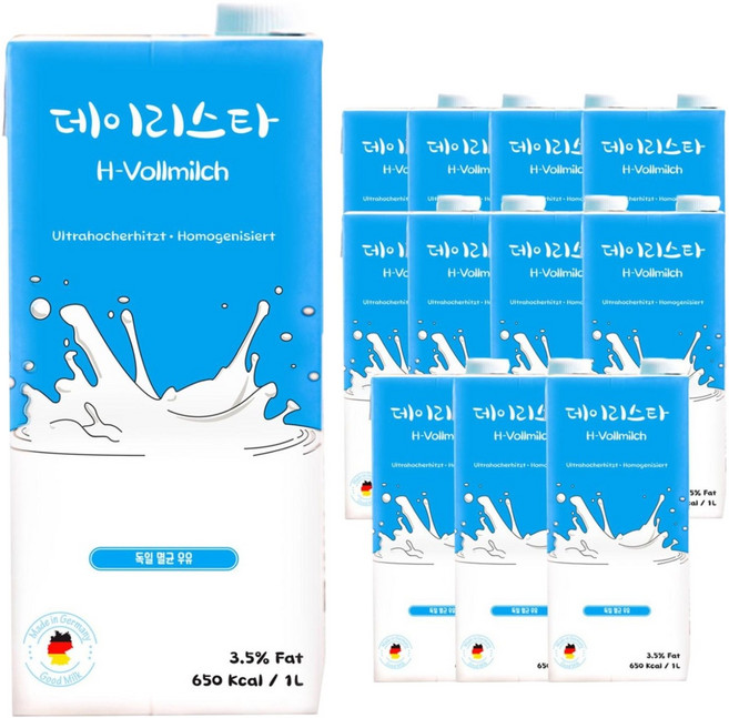 데이리스타 밀쉬 멸균우유, 1L, 12개