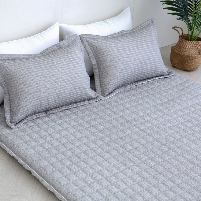 아르떼베딩 논슬립 시어서커 시원한 여름 요커버 싱글/더블/퀸, 모던_그레이