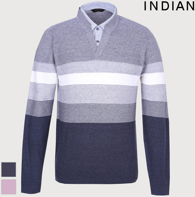 [INDIAN] 한기장 이중에리 폴로 니트_MITBP4SC421