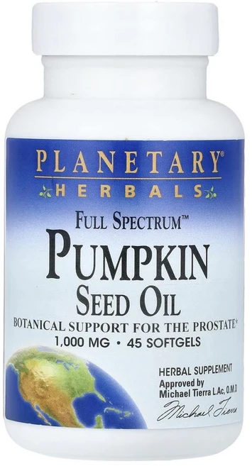 플래네터리 허벌 풀 스펙트럼 펌킨 시드 오일(호박씨유) 1 000mg Planetary Herbals Full Spectrum™ Pumpkin Seed Oil 1 000 mg, 1개 - 쿠팡