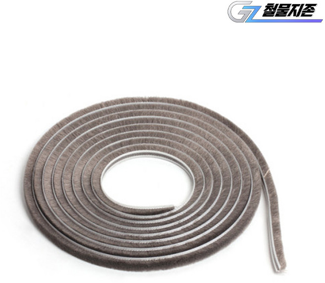 재단판매 하이샷시 6.4mm용 비접착 모헤어 12mmX5M 회색 소량 샷시 베란다 현관 창문 바람막이 틈새막이, 1개