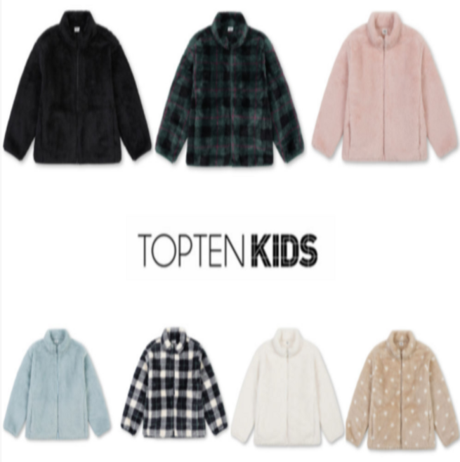 [매장출고] 탑텐키즈 후리스 아동공용 뽀글이 따뜻하고 포근한 초등학생 아동 주니어 집업자켓