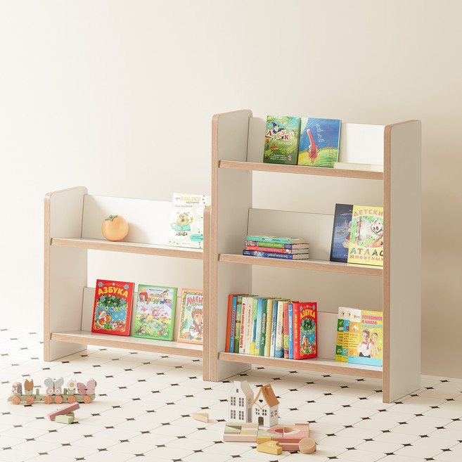 쉬리브 DIY 오픈 책장 교구장, 화이트, 2단