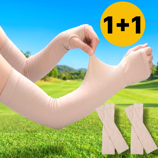 빅톰 손등 골프 쿨토시 팔토시 남녀공용, 2세트, 살색