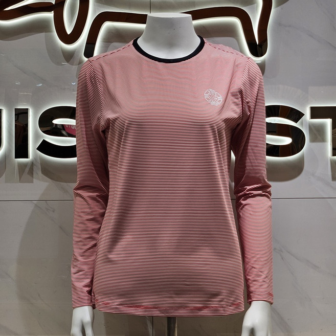루이까스텔 [26년 봄여름 신상품 최저가] 여성 냉감원단 잔스트라이프 라운드긴팔티셔츠 7/LO/TS/304/BCR
