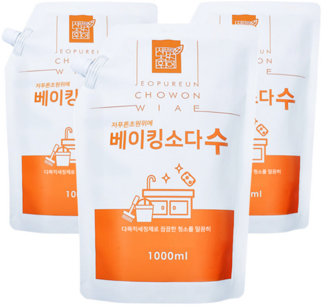 EWG 그린등급 원료 액상 베이킹소다수 액체세제, 3개
