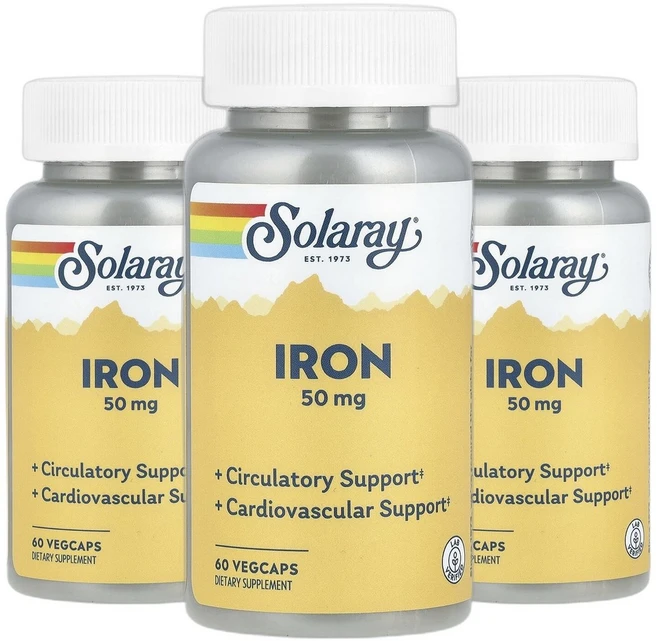 솔라레이 철분 irn 50mg 베지 캡슐 60정50mg 베지 캡슐 60정 2+1, 60정 - 쿠팡