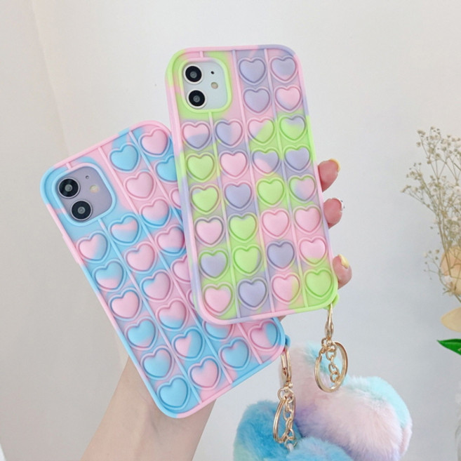 푸쉬팝 아이폰SE3 SE2 XR XS 맥스 X 8 7 6 플러스 러블리하트팝잇실리콘 케이스