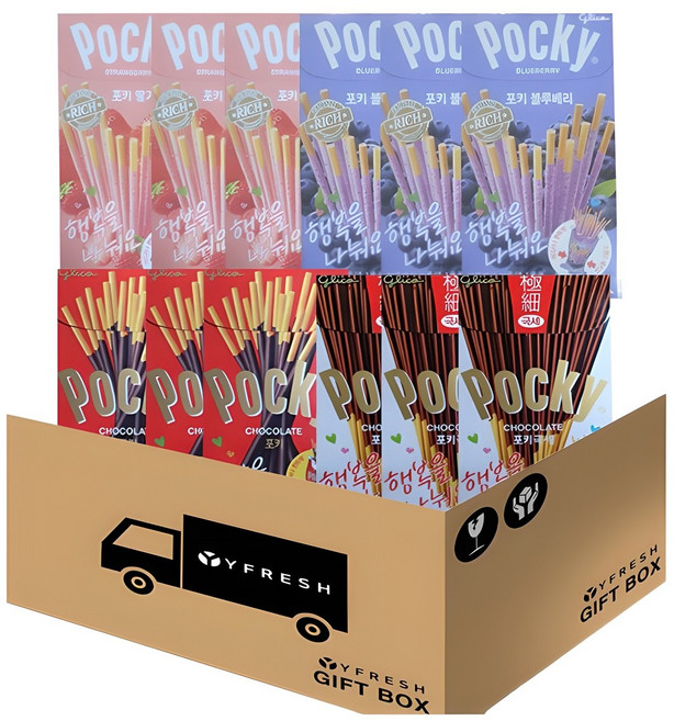 해태 포키 46g x 3 포키극세 44g x 3 포키딸기 41g x 3 포키블루베리 41g x 3, 1세트