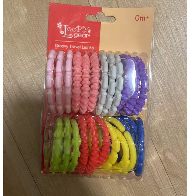 Loopy gear 嬰兒連環磨牙環 彩虹圈 24入, Multi-color, 1個, 1個