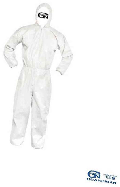 가드맨 SMS 원피스 보호복 XL 1EA 흰색 보호복 분진작업복 방진복 위생복 IG118