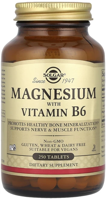 솔가 마그네슘 위드 비타민 B6 250 타블렛, 250정, 1개 - 쿠팡