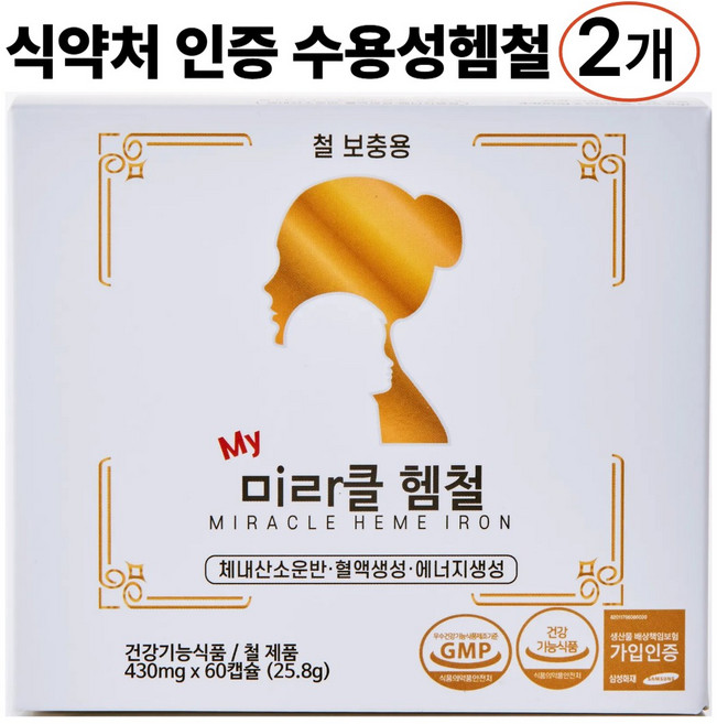 미라클헴철 섭취제한없는 안심철분제, 2개, 60정