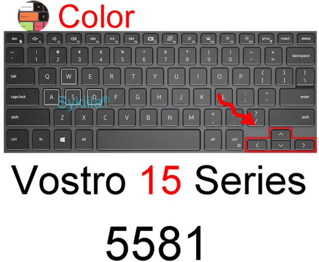 호환 Dell Vostro 키보드 커버 실리콘 보호대 스킨 케이스 Dell Vostro 15 16 3000 5000 7620 7000 3510 3515 3525 5510 5515, [12] Color, 1개