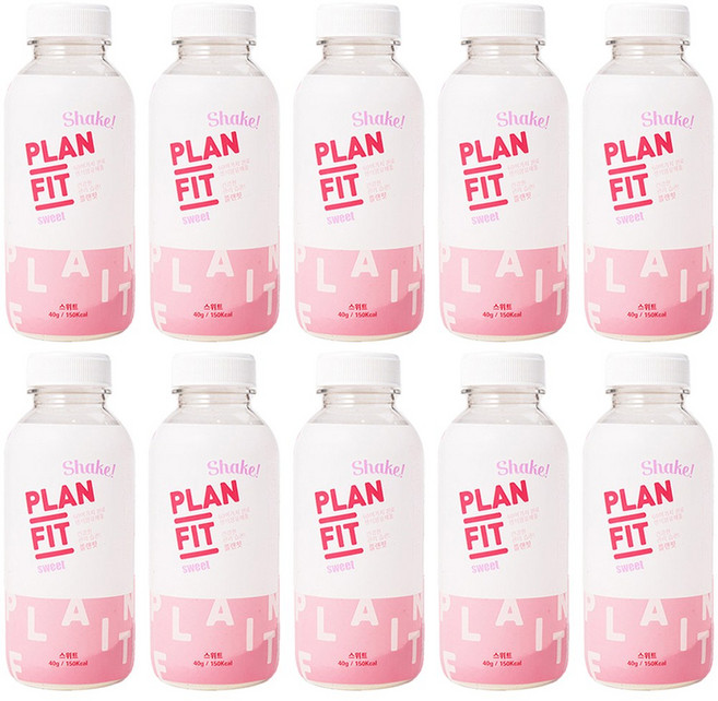 바라던건강 오행생식 저칼로리 식사대용생식 플랜핏 스위트 10병 노슈가 아침식사 휴대용, 40g