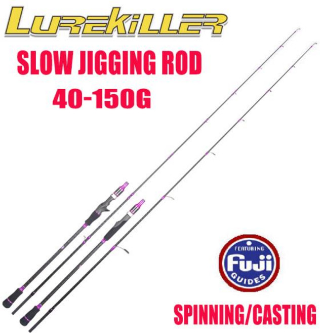 문어낚시대 Lurekiller 슬로우 라이더 지깅 로드 1.91m Pe 0.8-2.5 지그 무게 40-150g 바닷물 바다 보트 스피닝 캐스팅 로드, 01 Spinning Rod