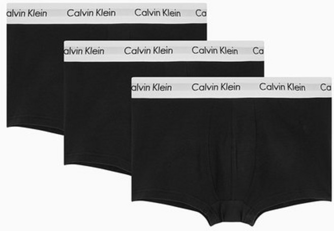 백화점정품 캘빈클라인 남성 언더웨어 팬티 드로즈 선물 [캘빈클라인언더웨어]남성 EU 코튼 스트레치 로우 라이즈 트렁크 3PK U2664-001 야한선물 남자팬티 신혼선물 남성브