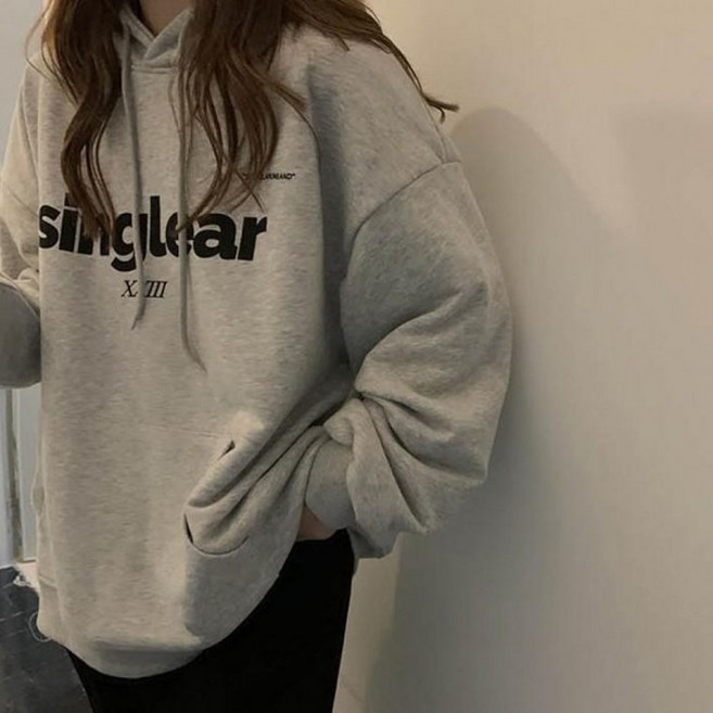 캐주얼한 티셔츠 깔끔한 베이직핏 후드티 스티치 기모