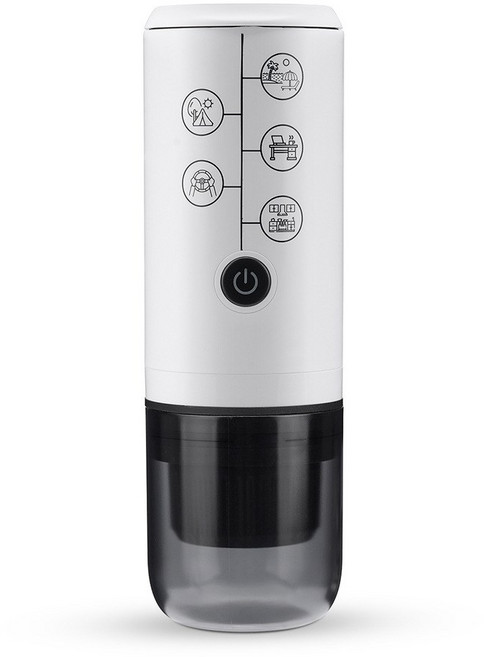 자동차 및 가정용 캠핑 커피 메이커 무선 전기 에스프레소 머신 3-in-1 캡슐 파우더, 02 White