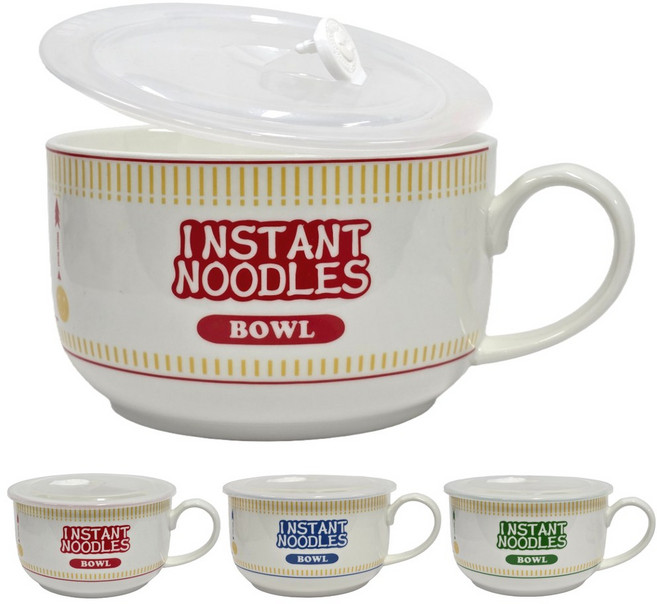 유비토 전자레인지 대용량 라면 그릇 손잡이 계란찜 1000ml, 1개, 레드