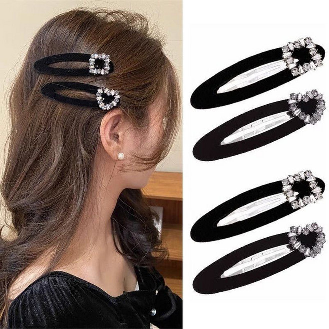 ZMBIRD 4PCS 블링 큐빅 여성 플리스 머리핀 똑딱핀 N1918