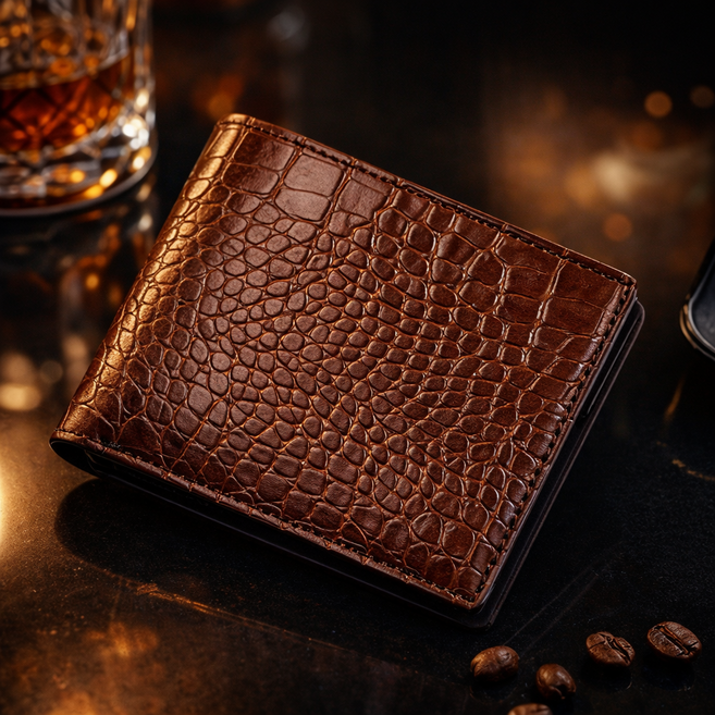 굿모먼트 악어가죽 패턴지갑 고급 남성